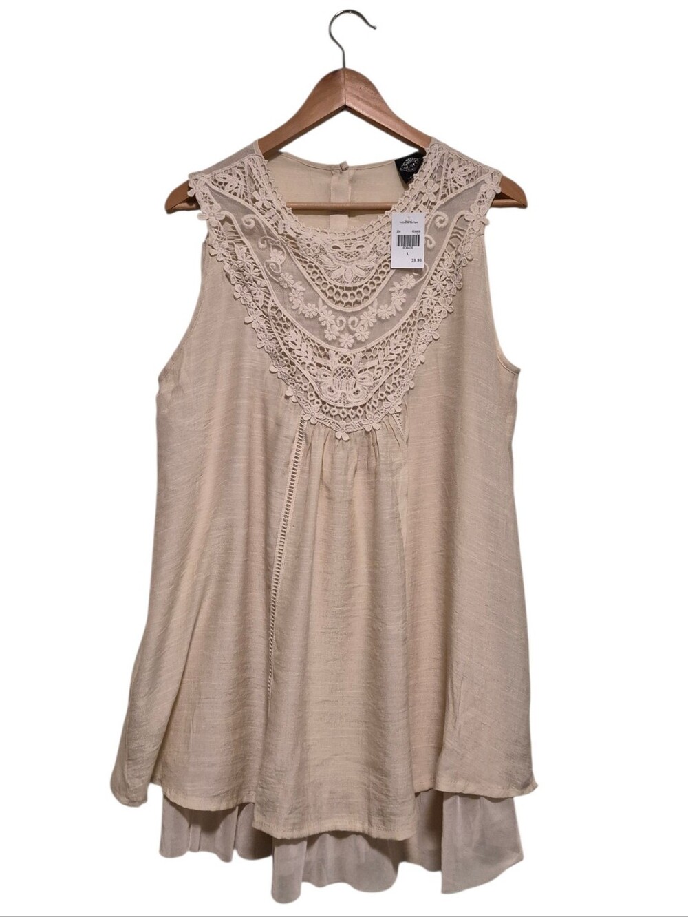NWT Cal Style USA Cream Color Dress - Size Large